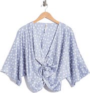 Renee C Polka Dot Front Twist Top