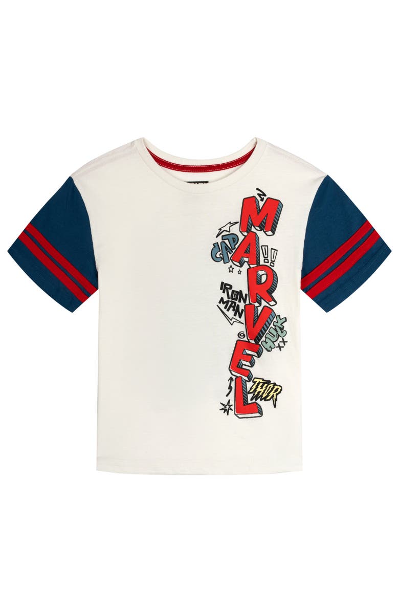 Marvel Avengers Boys' 2-Piece T-Shirt and French Terry Shorts Set, Alternate, color, Avengers Ivory Navy