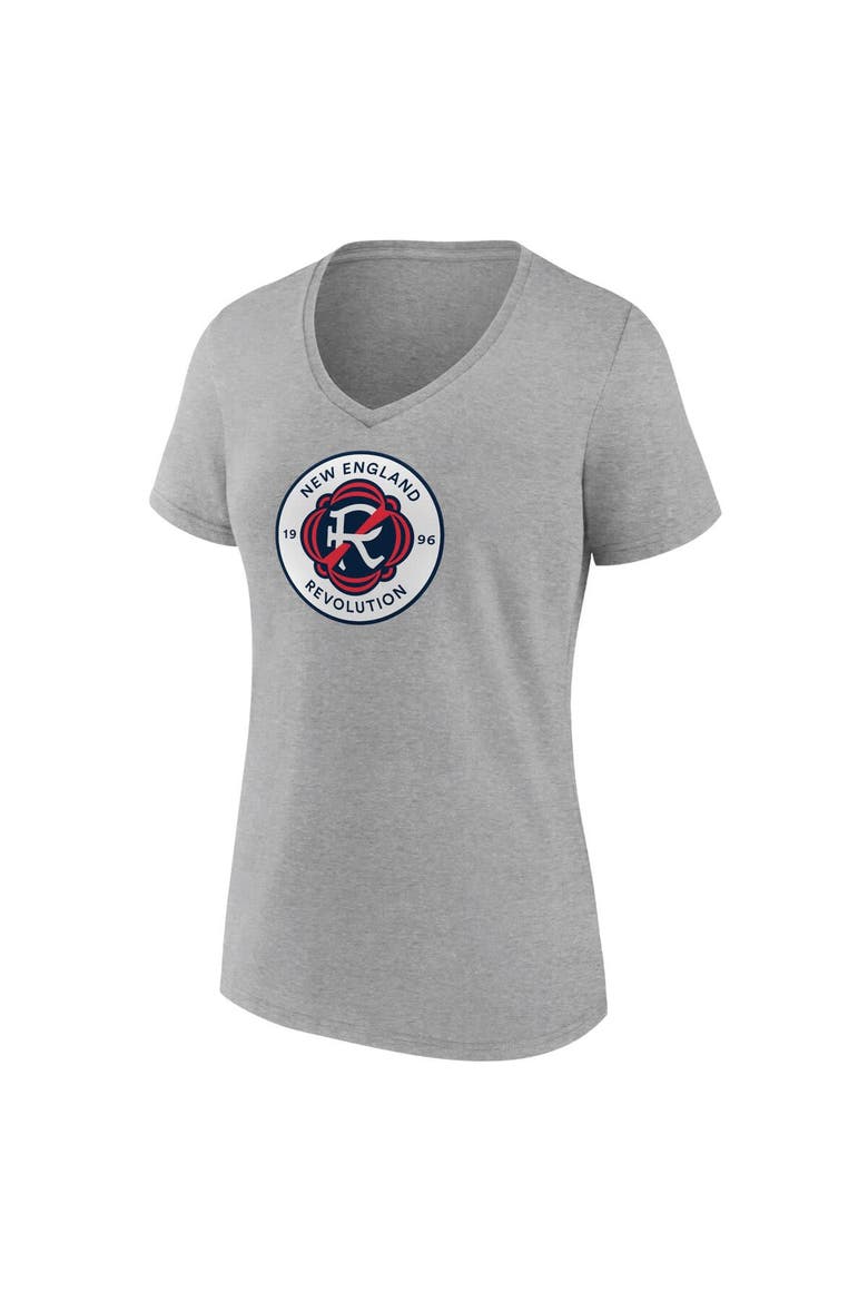 Women's Fanatics Branded Steel New England Revolution Evergreen Logo V-Neck T-Shirt, Alternate, color, Steel