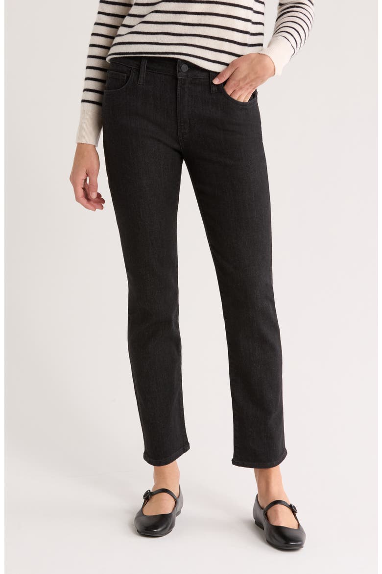 Mid Rise Straight Leg Ankle Jeans, Main, color, BLACK RINSE