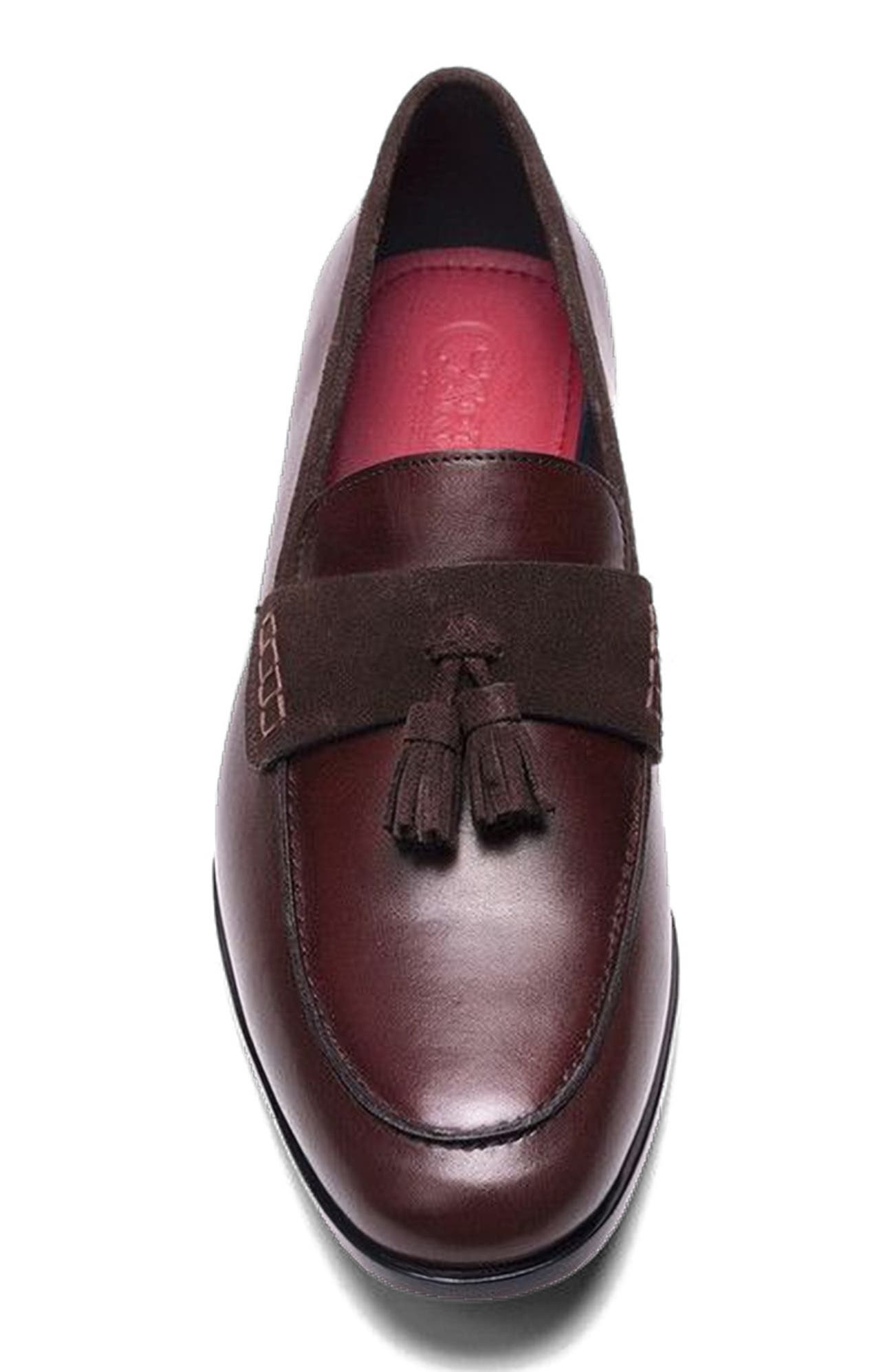 Laurent Tassel Loafer, Alternate, color, Brown Leather