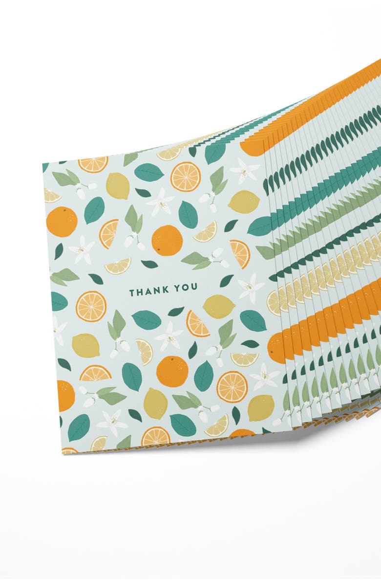Joy Paper Co. Citrus & Botanicals Thank You - Boxed Set of 8 Cards, Alternate, color, Citrus & Botanicals