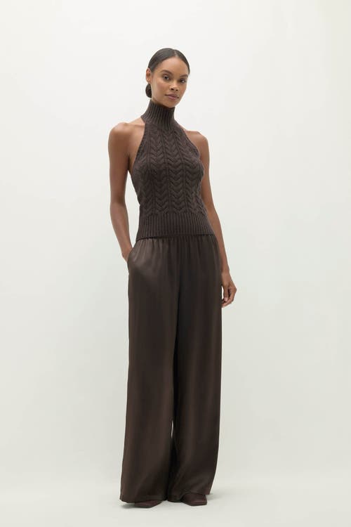 Naked Cashmere Runa Cableknit Cashmere Halter In Brown