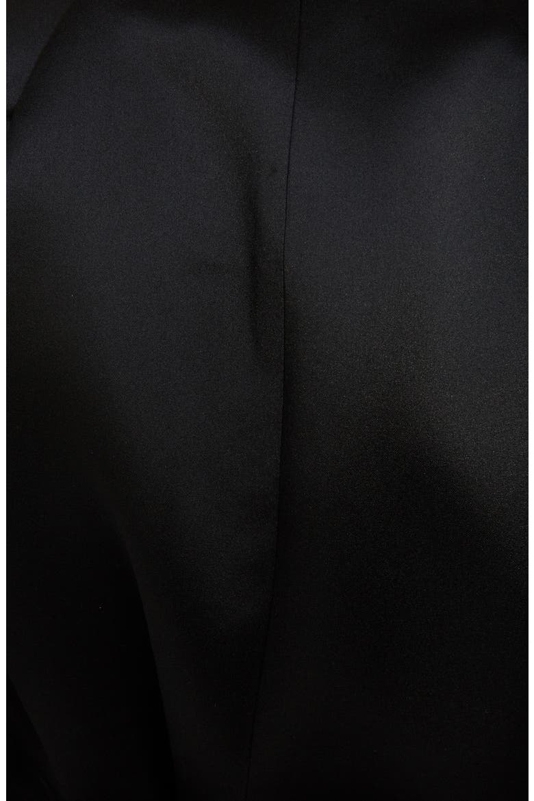 Belted Shirred Satin Coat, Alternate, color, BLACK