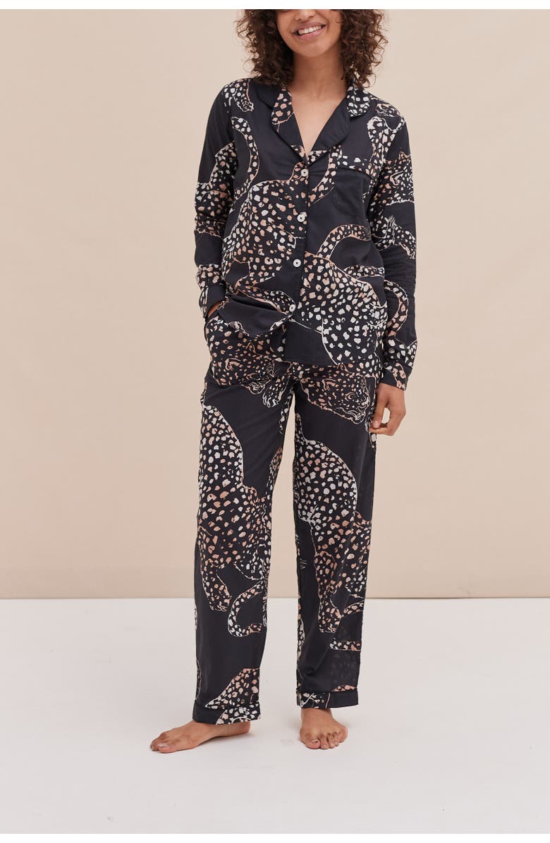 Desmond & Dempsey Long Pajama Set, Main, color, Jag Navy