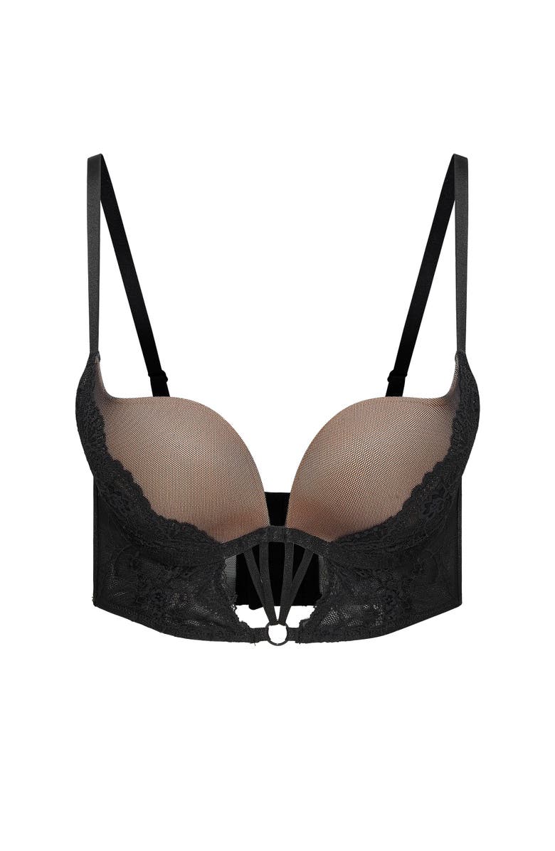 Adore Me Skarlett Push Up Plunge Bra, Alternate, color, Black