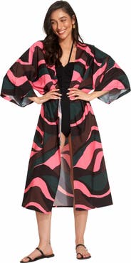 Gottex Beach Life Iris Midi Swim Cover Up Robe