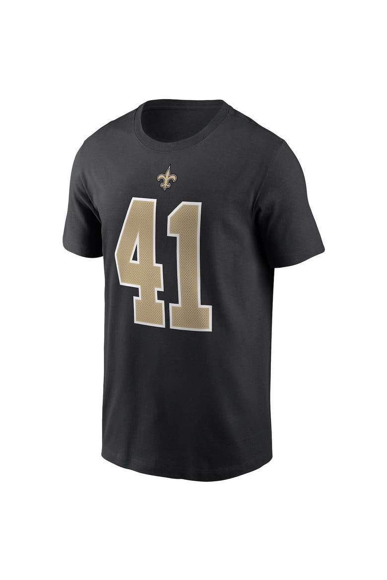 Men's Nike Alvin Kamara Black New Orleans Saints Name & Number T-Shirt, Alternate, color, BLACK