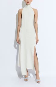 LAPOINTE Matte Viscose Halterneck Dress