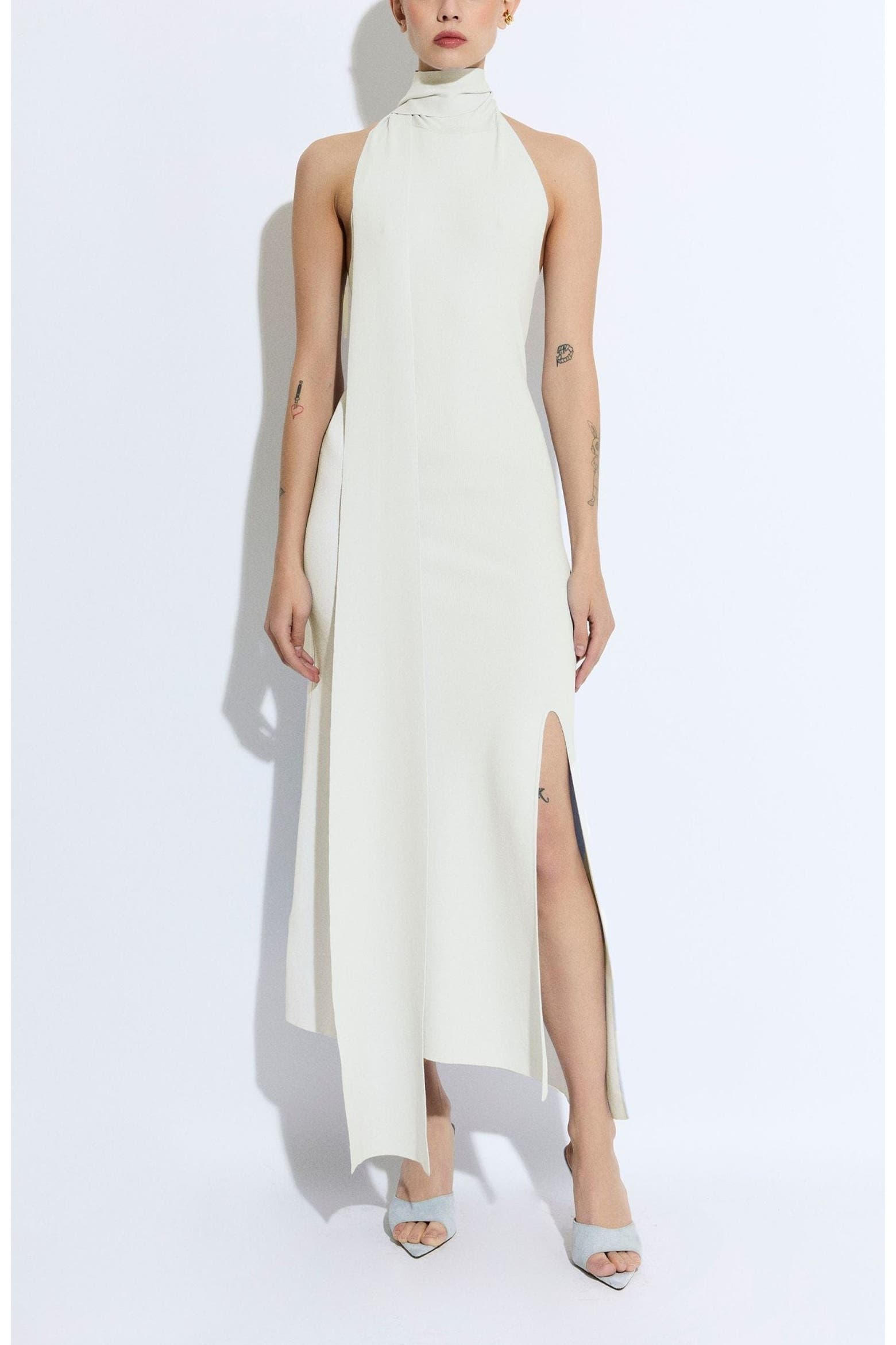 Matte Rack Cards LAPOINTE Matte Viscose Halterneck Dress (Women) | Nordstrom