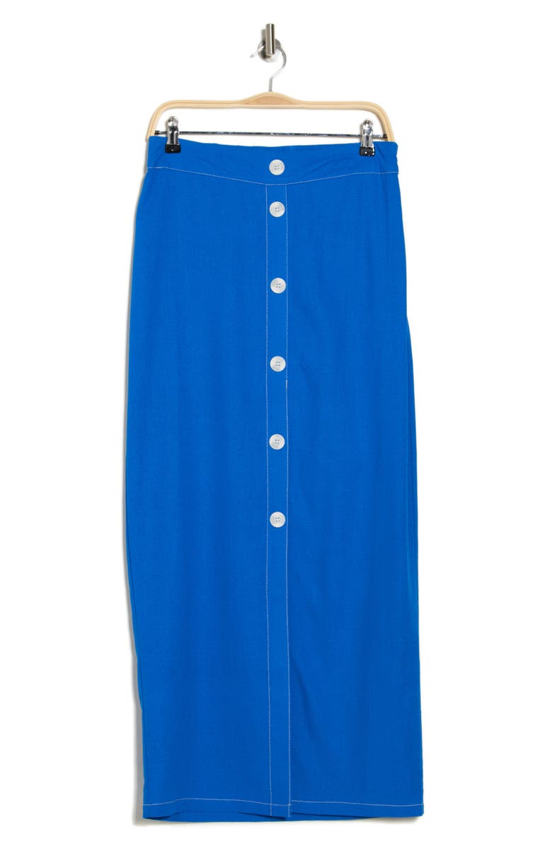 BY DESIGN Abby Button Front Maxi Skirt, Alternate, color, Princess Blue