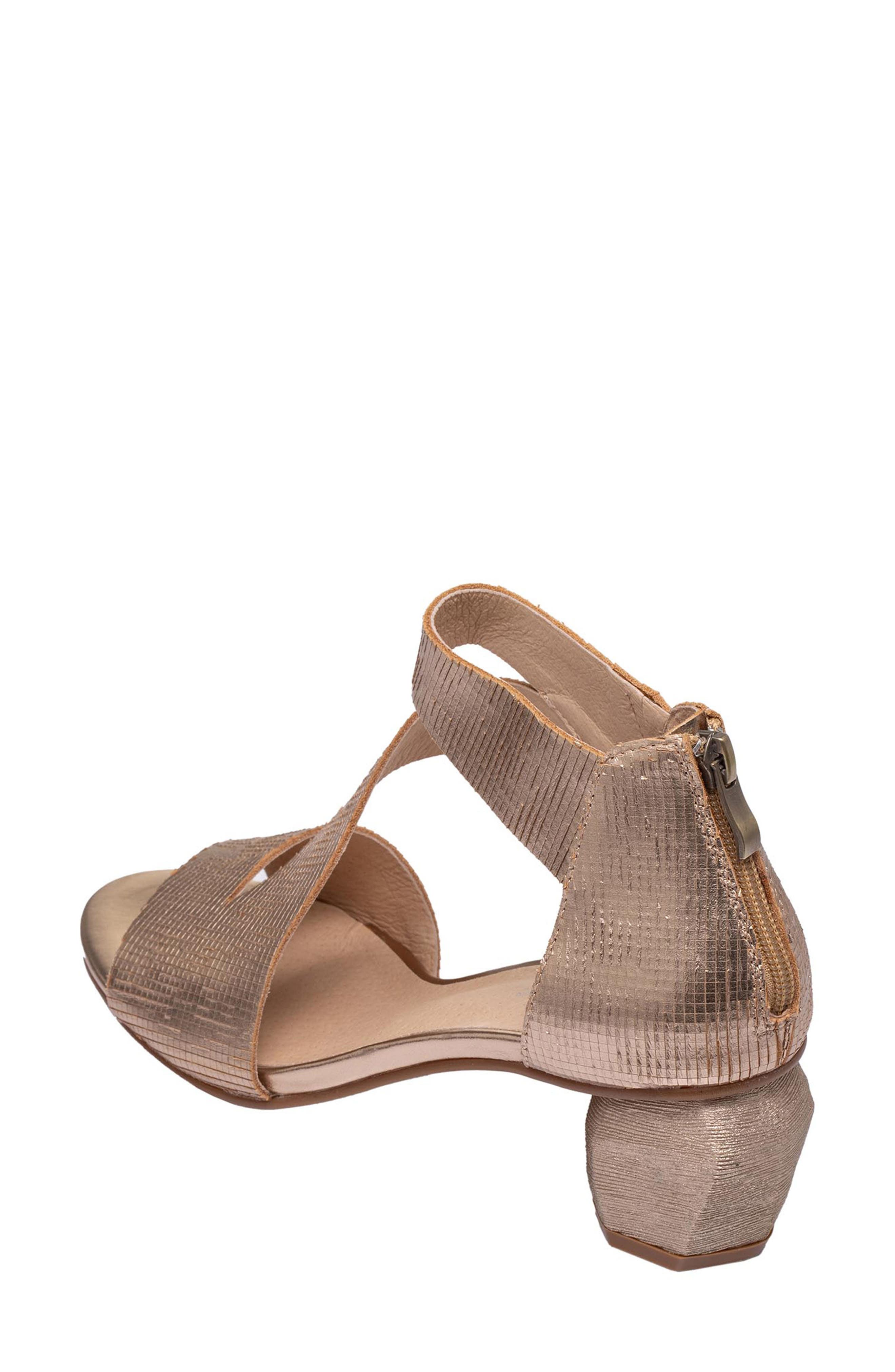 ANTELOPE Amara Metallic Leather Kitten Heel Sandal, Alternate, color, 