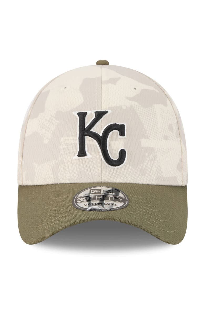 New Era Men's New Era Light Beige/Olive Kansas City Royals 2025 Armed Forces Day 39THIRTY Flex Hat, Alternate, color, Light Beige