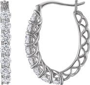 FZN Lab-Grown Diamond Sterling Silver Hoop Earrings