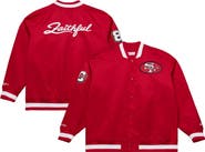 Mitchell & Ness Men's Mitchell & Ness Scarlet San Francisco 49ers 80th Anniversary Heavyweight Satin Full-Snap Jacket