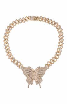 EYE CANDY LOS ANGELES Ciana Butterfly Cuban Necklace