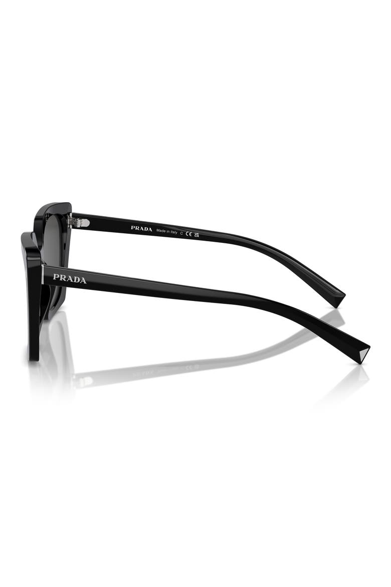 54mm Square Sunglasses, Alternate, color, BLACK