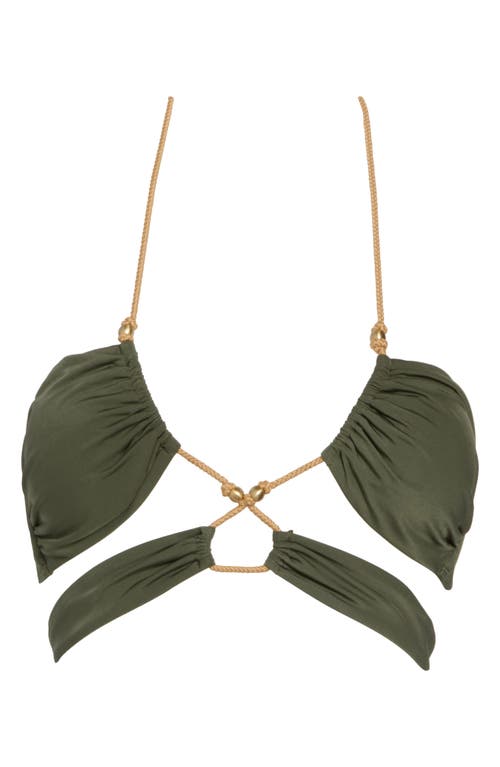 Vix Swimwear Paige Halter Bikini Top In Evergreen