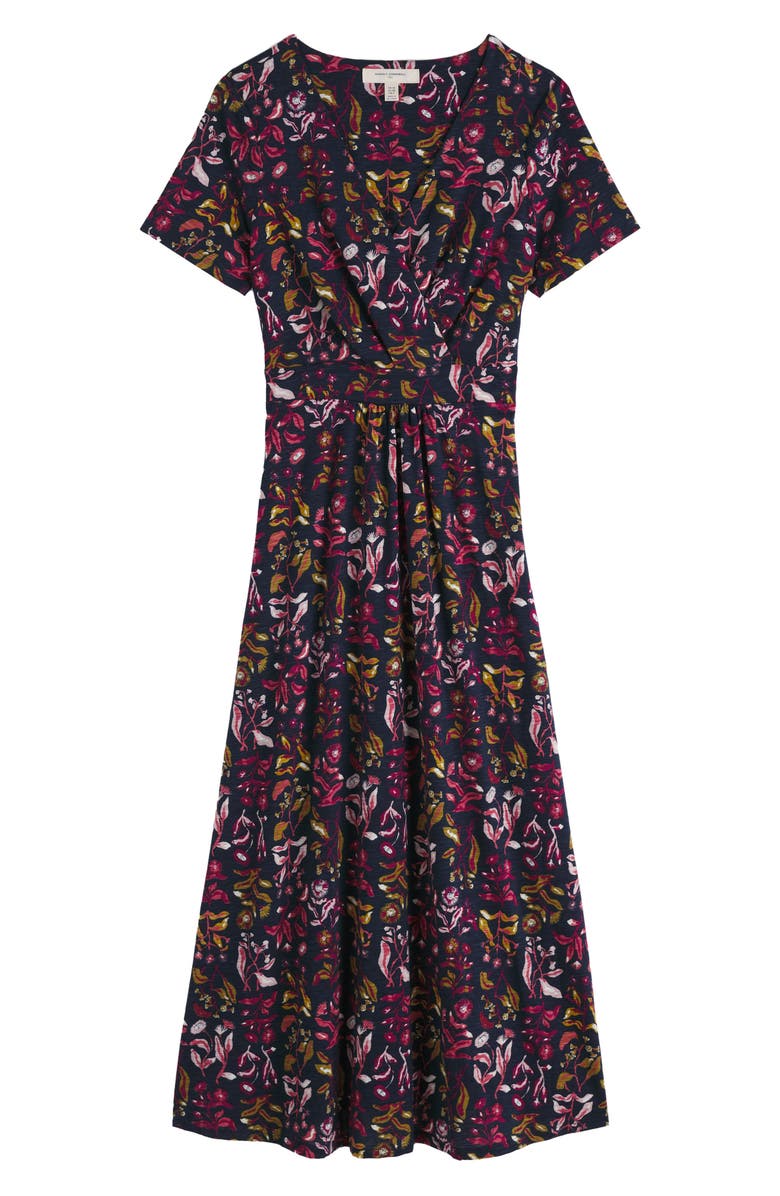 Seasalt Cornwall Chapelle Floral Organic Cotton Jersey Midi Dress, Alternate, color, Inky Botanical Maritime