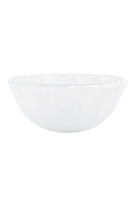 Onda White Glass Small Bowl