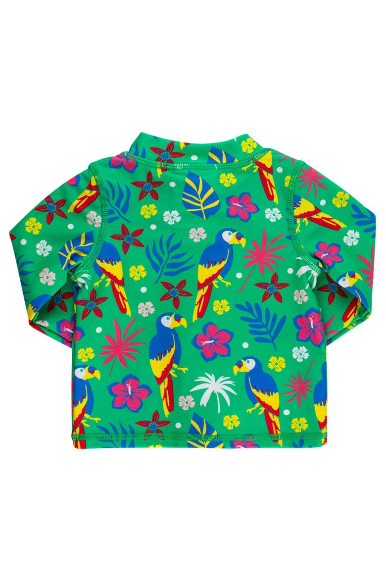 Unisex Long Sleeve Full Zip Rash Guard, Alternate, color, Parrot Palms