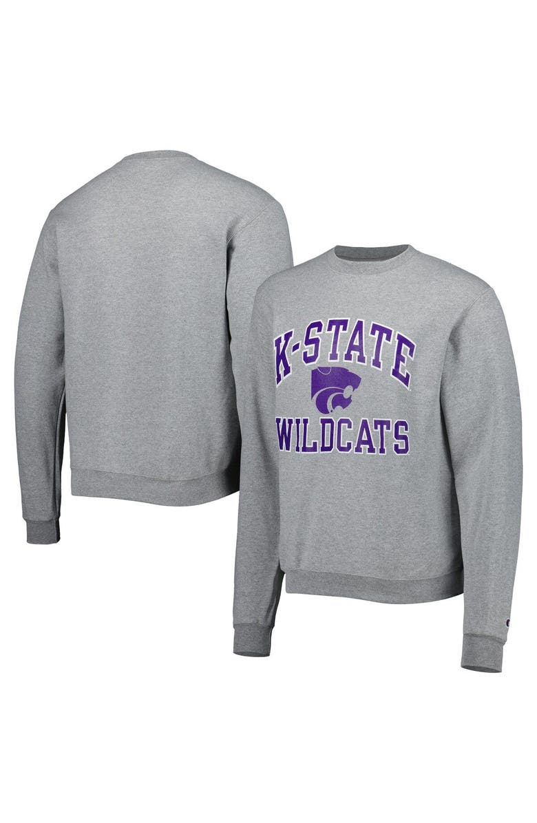 Champion Men's Champion Heather Gray Kansas State Wildcats High Motor Pullover Sweatshirt, Main, color, Heather Gray