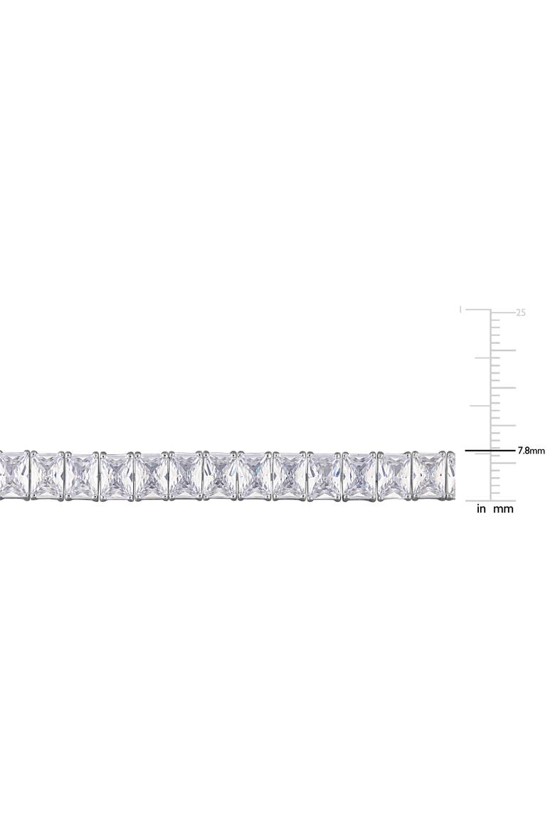Cubic Zirconia Rectangular Tennis Bracelet, Alternate, color, Sterling Silver