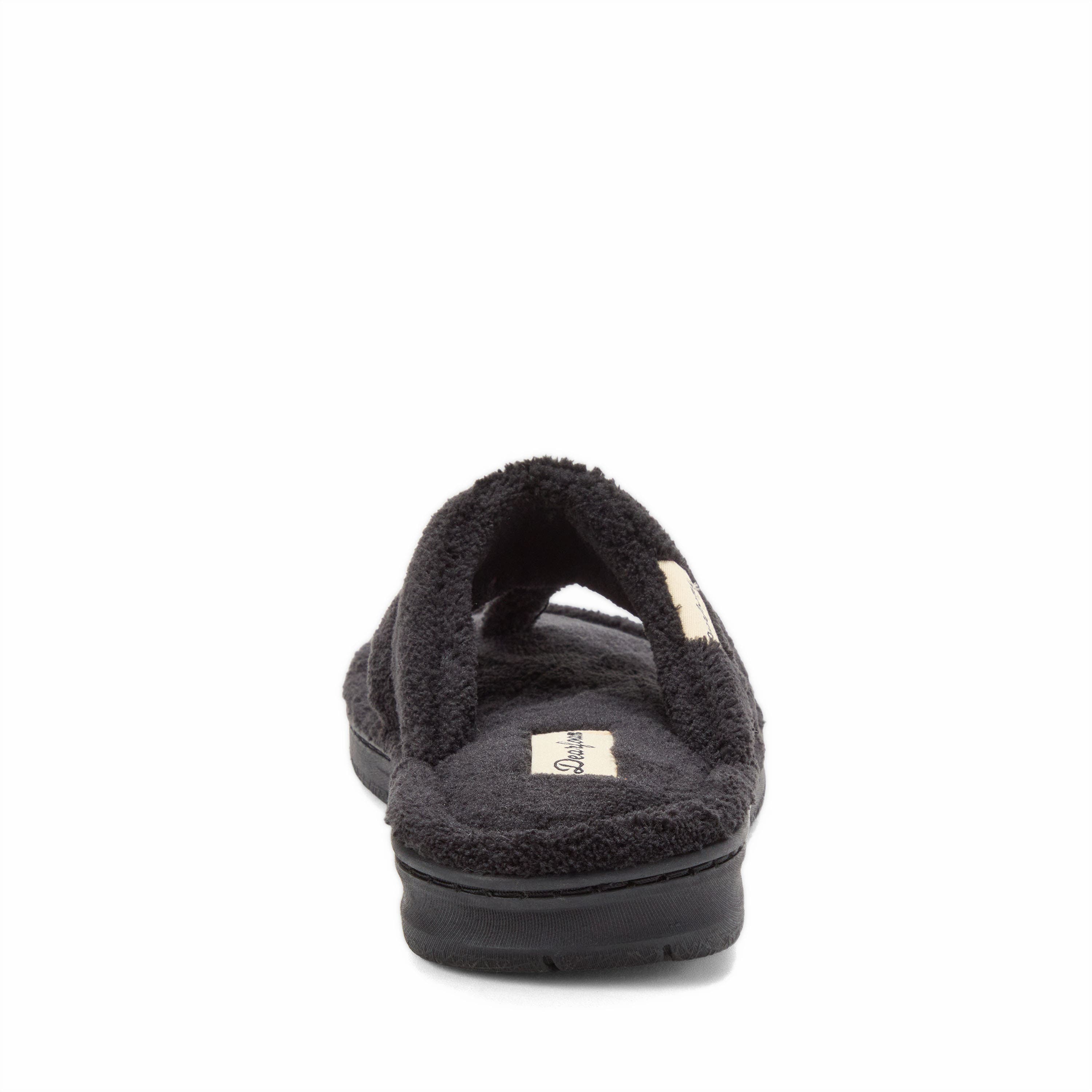 DEARFOAMS Wrenley Terry Thong Flip Flop Slipper, Alternate, color, Black