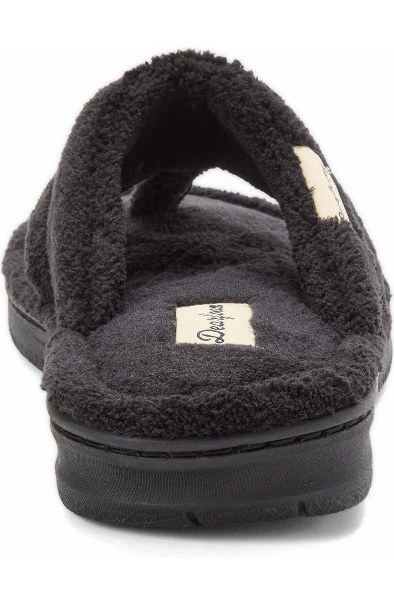 DEARFOAMS Wrenley Terry Thong Flip Flop Slipper, Alternate, color, Black