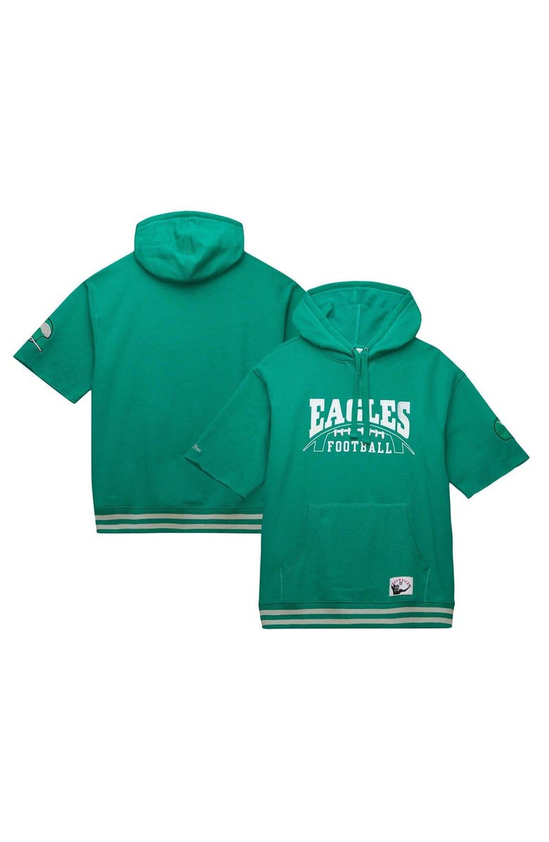Mitchell & Ness Men's Mitchell & Ness Kelly Green Philadelphia Eagles Pre-Game Short Sleeve Pullover Hoodie, Main, color, Kelly Green