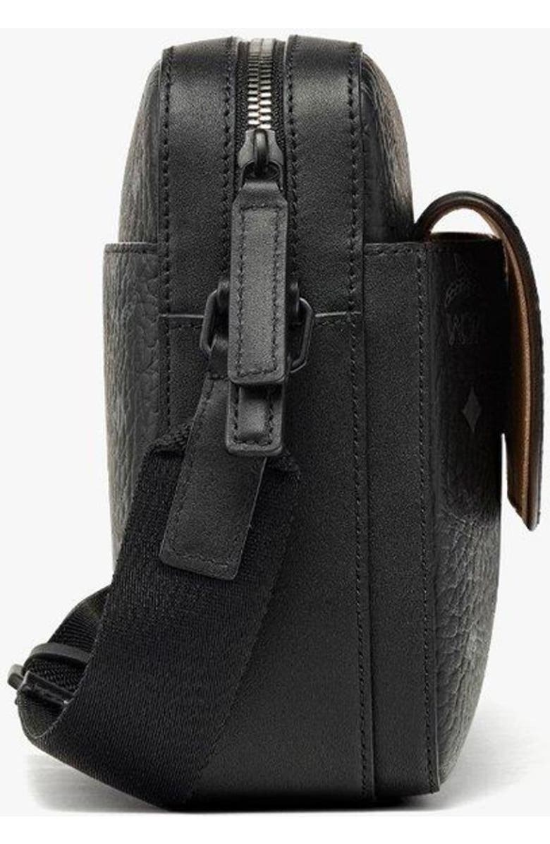 MCM Aren Messenger Bag in Visetos, Alternate, color, Black