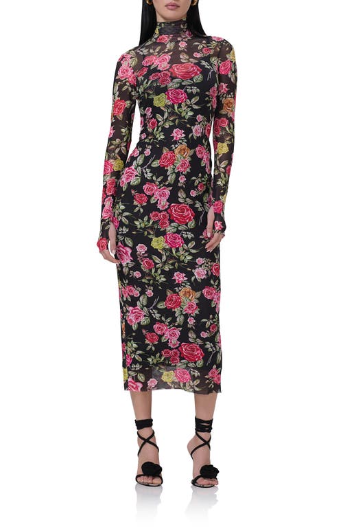 AFRM AFRM SHAILENE TURTLENECK LONG SLEEVE MESH DRESS