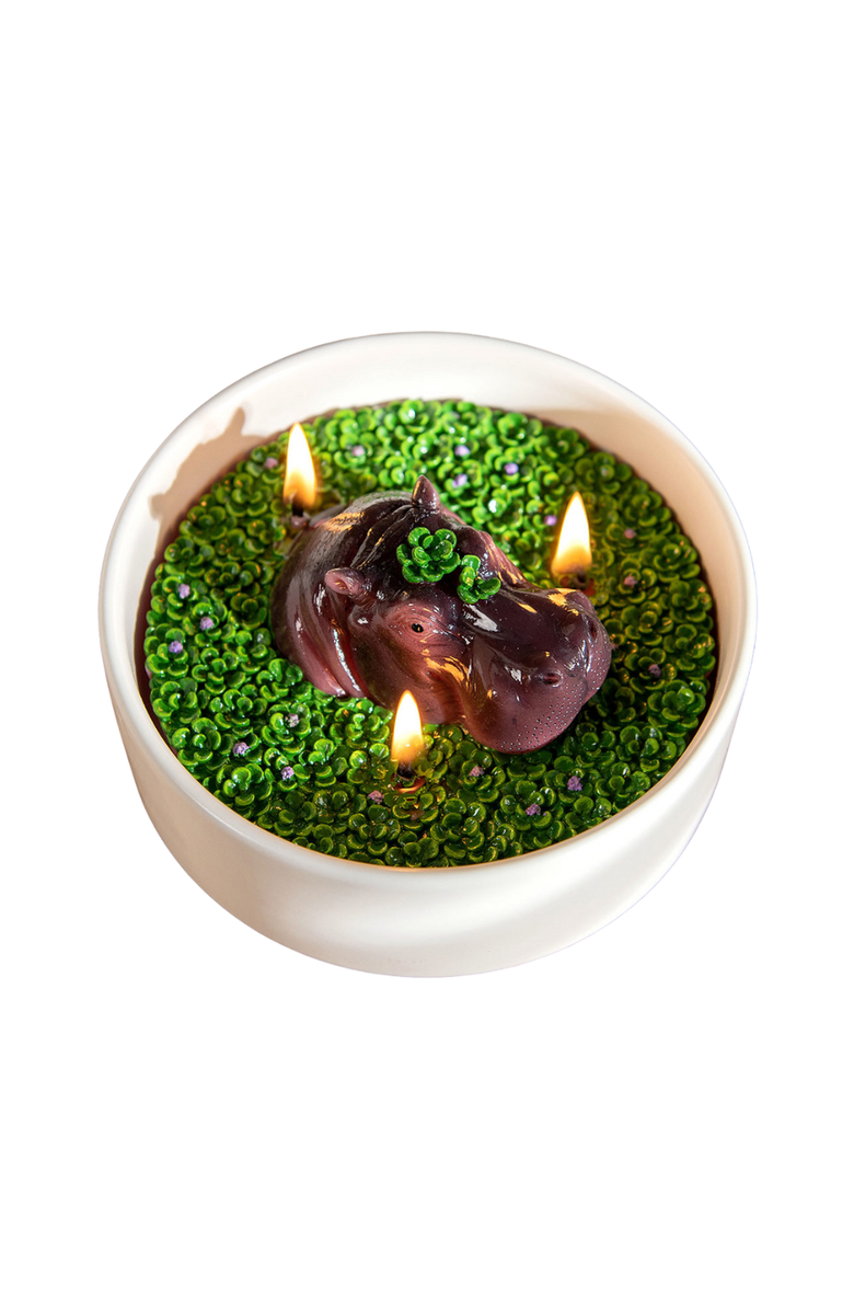 Southlake gifts Hippo Candle Bowl, Alternate, color, Brown / Purple / Green