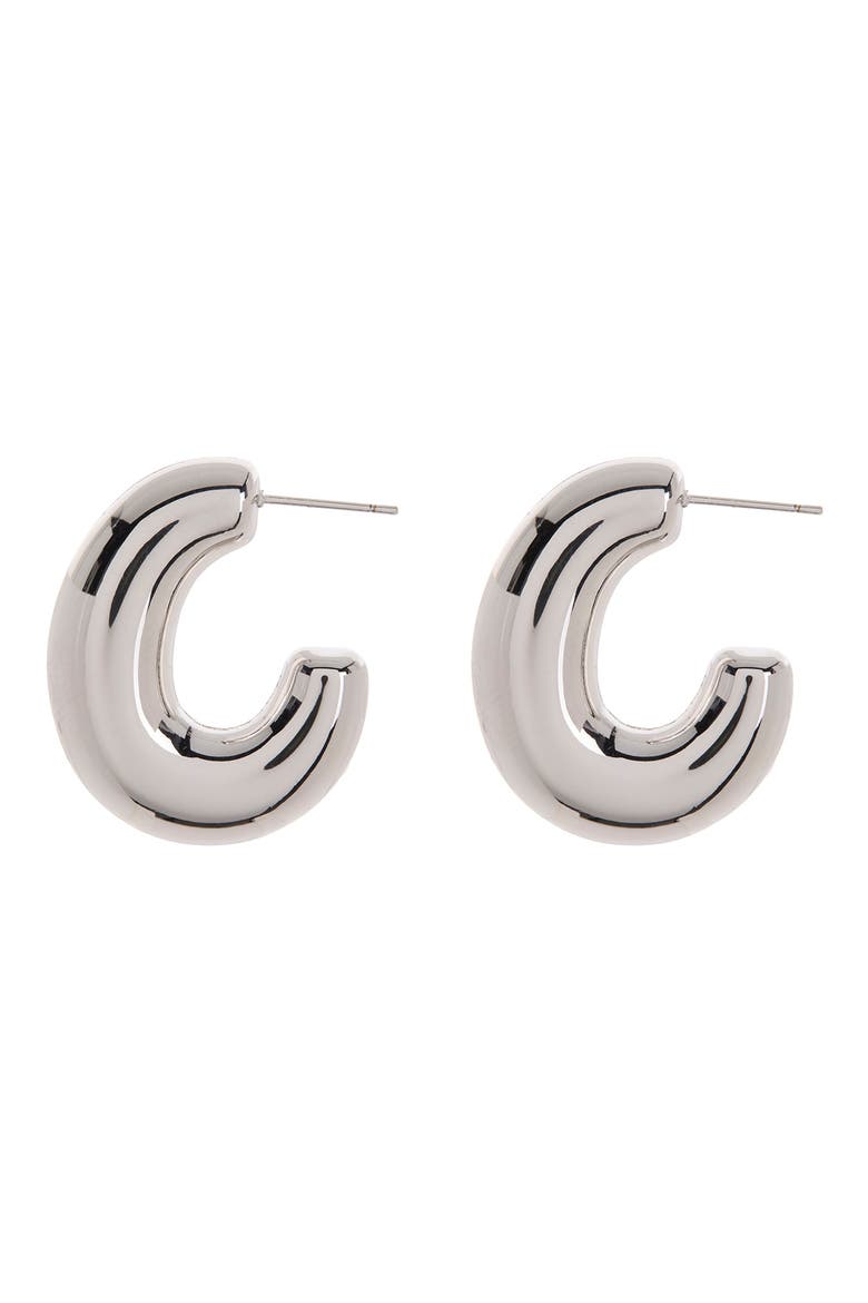 Avril Hoop Earrings, Alternate, color, SILVER