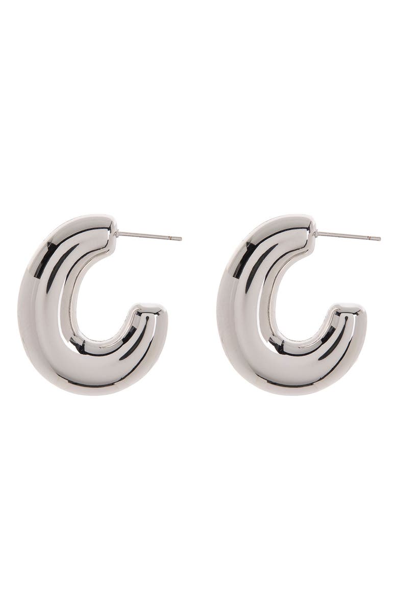 Sterling Forever Avril Hoop Earrings, Alternate, color, Silver
