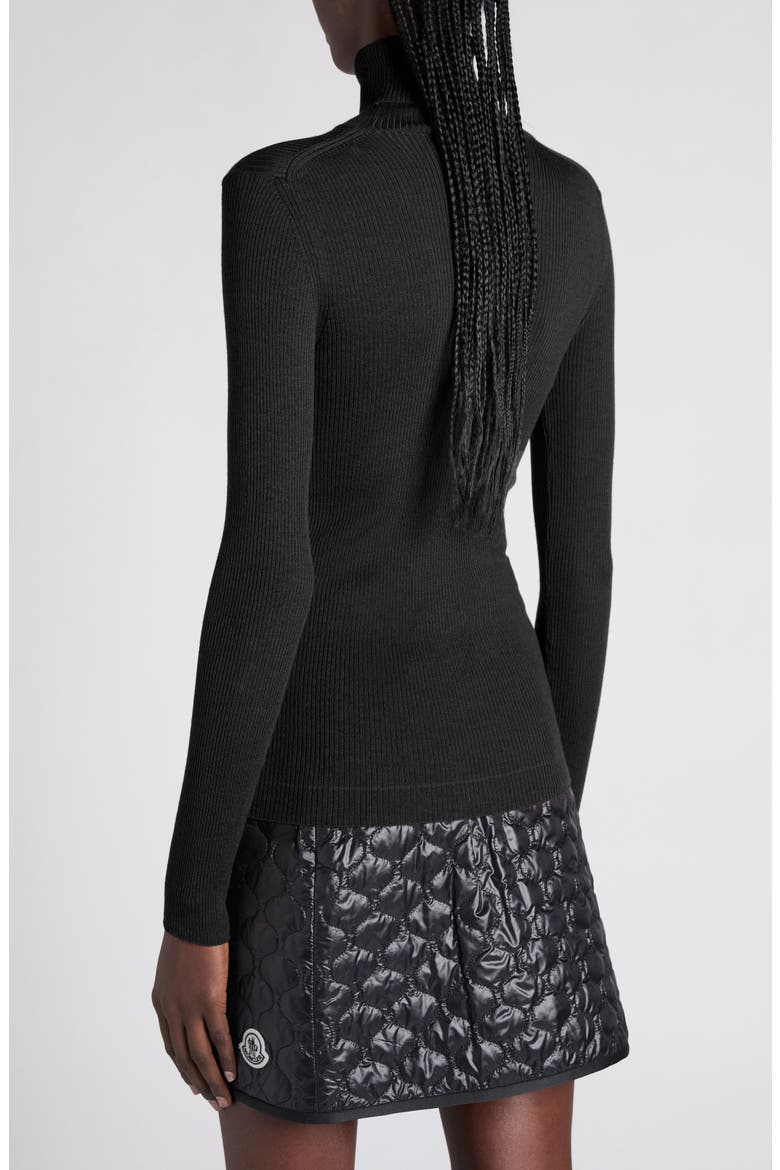 Virgin Wool Turtleneck Sweater, Alternate, color, BLACK