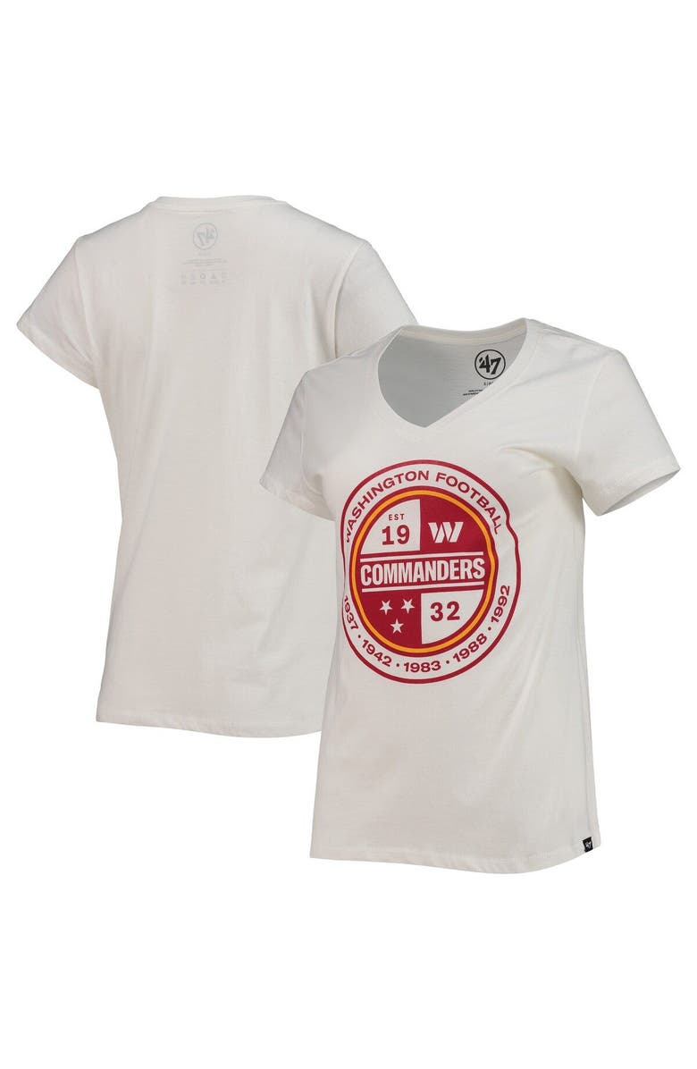 '47 Women's '47 White Washington Commanders Imprint Ultra Rival V-Neck T-Shirt, Main, color, White