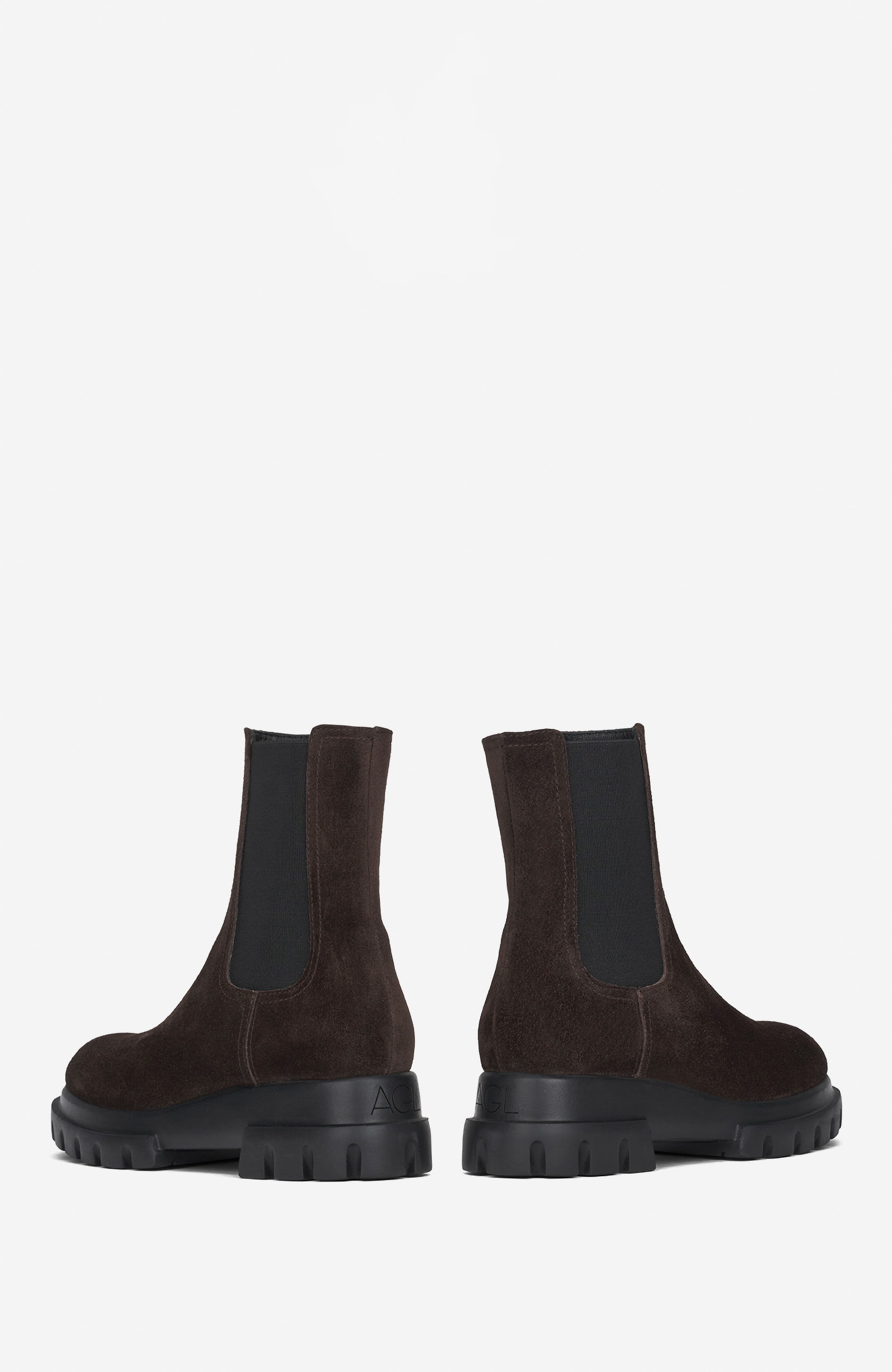 Chunky Beat Leather Ankle Boot, Alternate, color, Testa di moro Suede