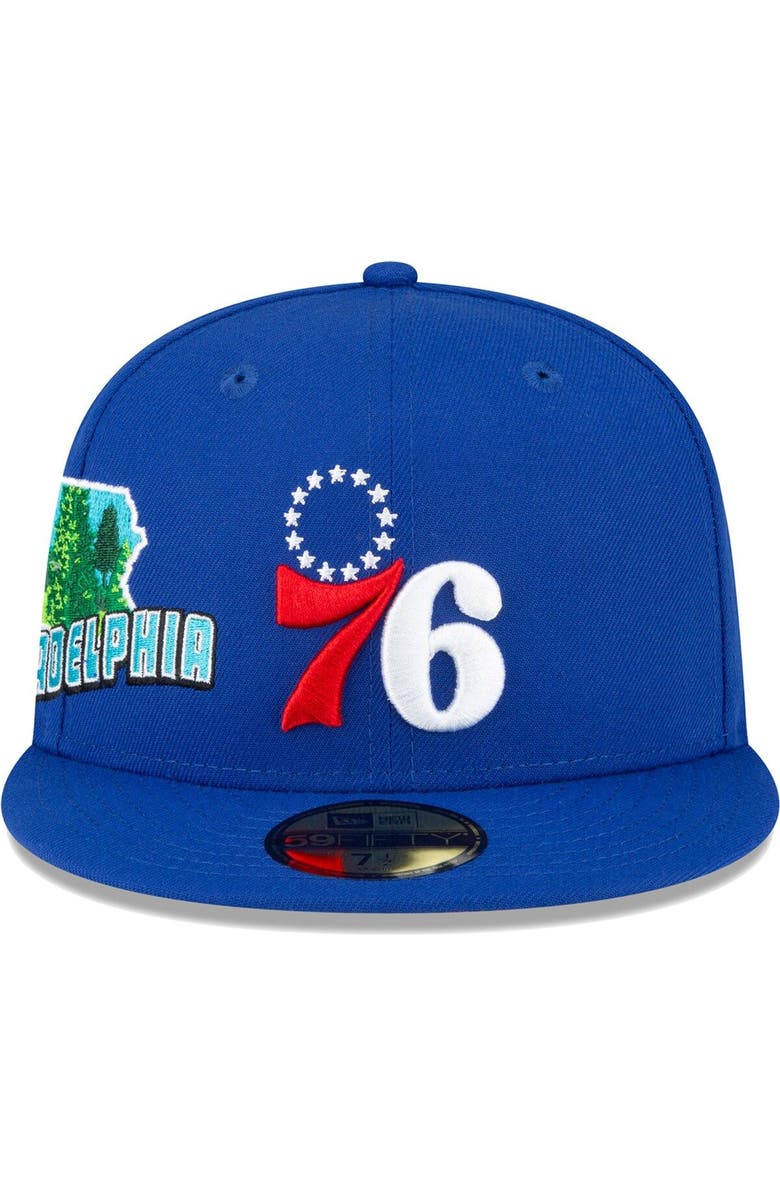 New Era Men's New Era Royal Philadelphia 76ers Stateview 59FIFTY Fitted Hat, Alternate, color, Blue