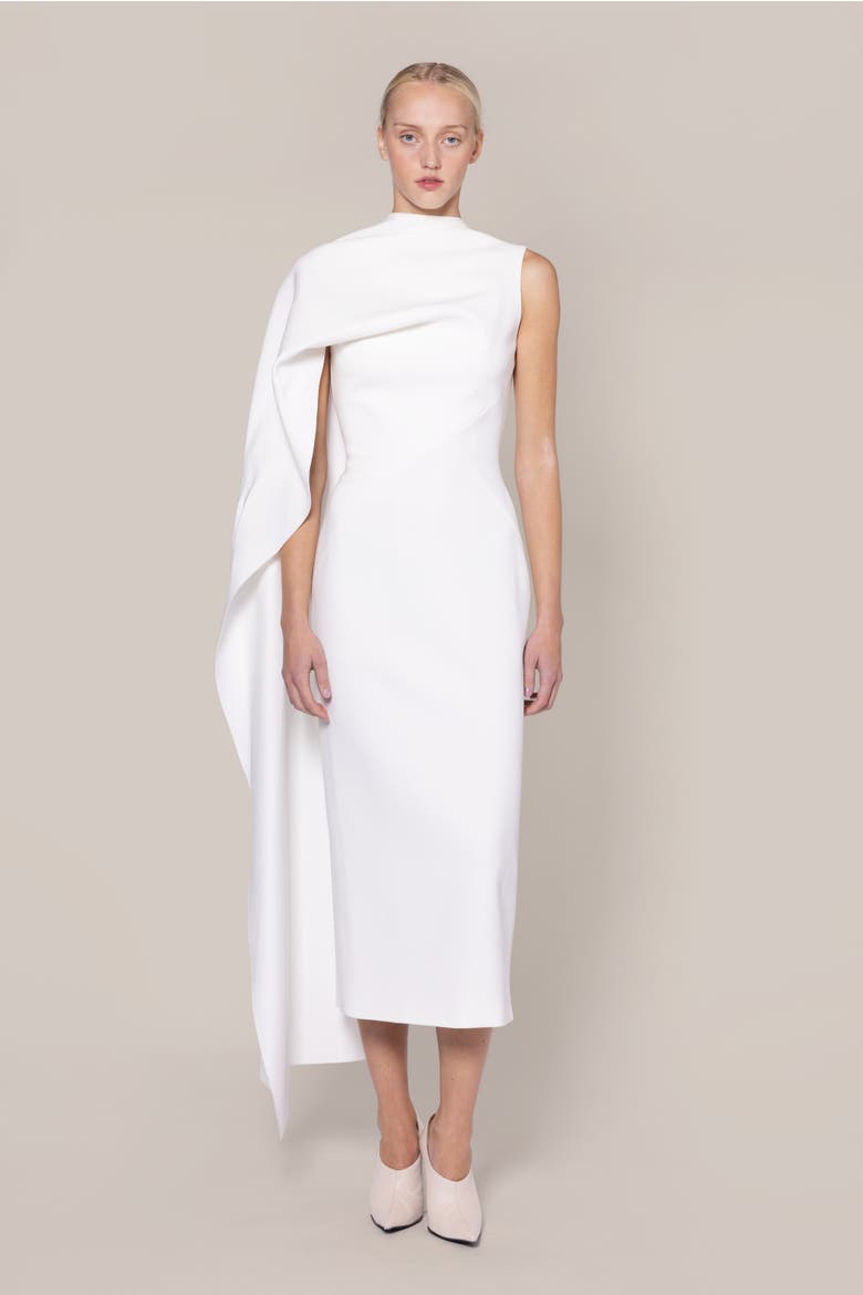 Edith Crepe Bridal Dress, Main, color, Ivory