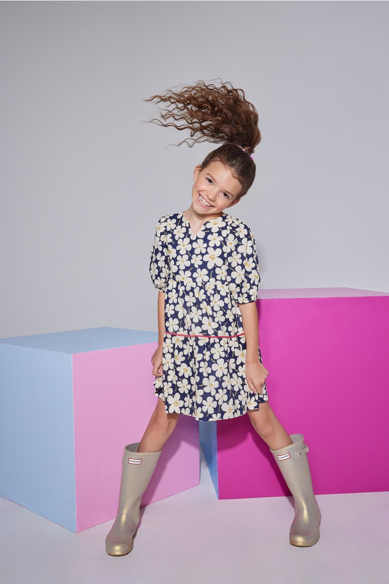 Kids' Madaket Dress, Alternate, color, Navy Blooms