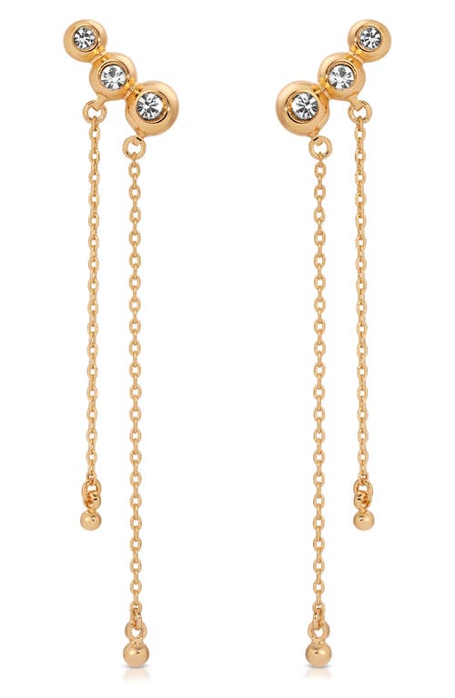 Ettika Deco Crystal Hanging Chain Drop Earrings In Gold