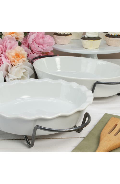 Bia Cordon Bleu Pie Dish & Rack Set In White