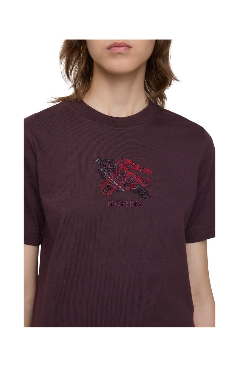 Burberry EKD Check Cotton T-shirt, Alternate, color, Wine Red
