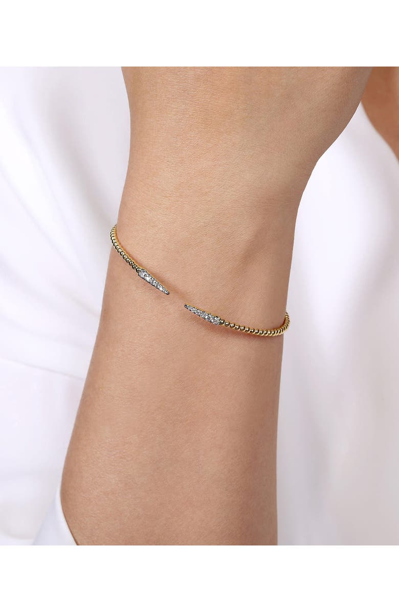 Gabriel & Co. Bujukan Pointed Diamond Beaded Cuff Bracelet, Alternate, color, Gold