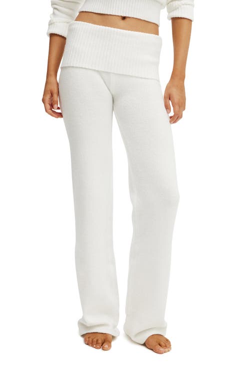 Women's Roll Waist Fluffy Knit Pant