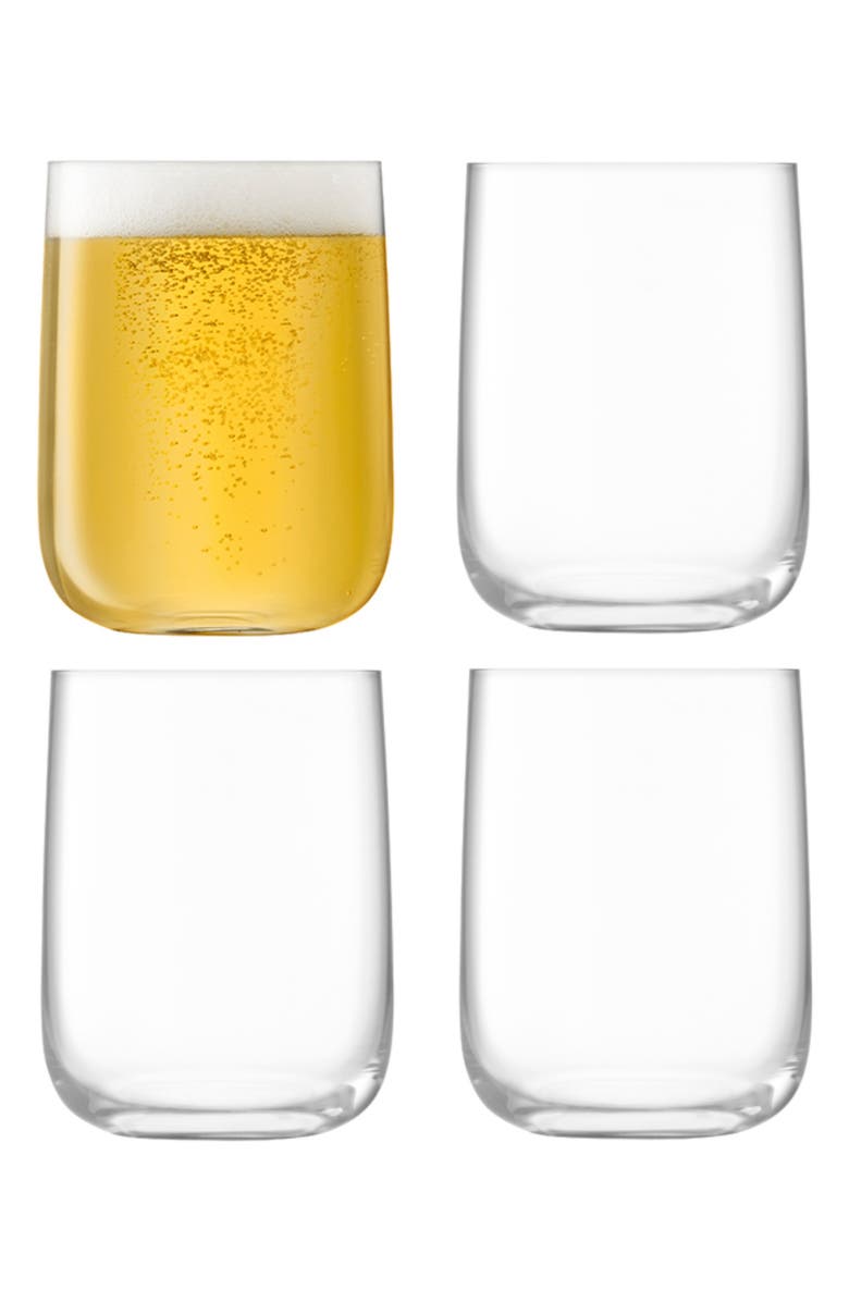LSA Borough Set of 4 Bar Glasses, Alternate, color, Clear