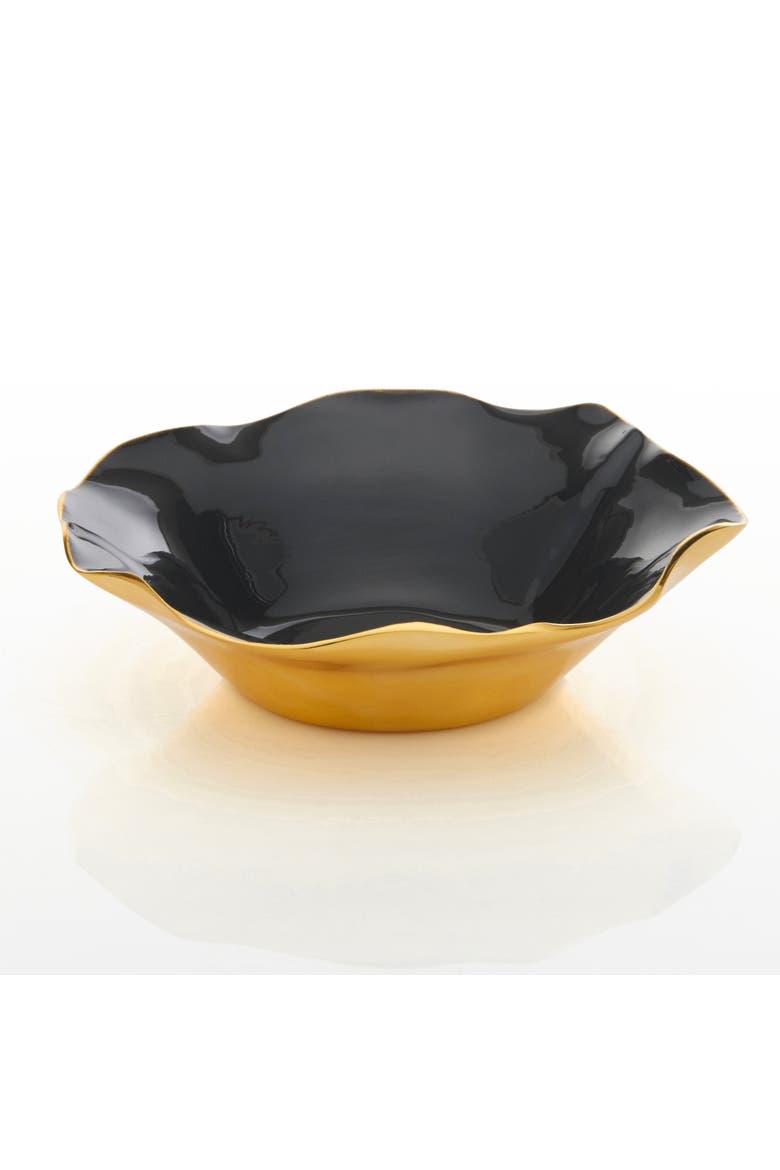 Ruffled Graphite Bowl, Alternate, color, Gold