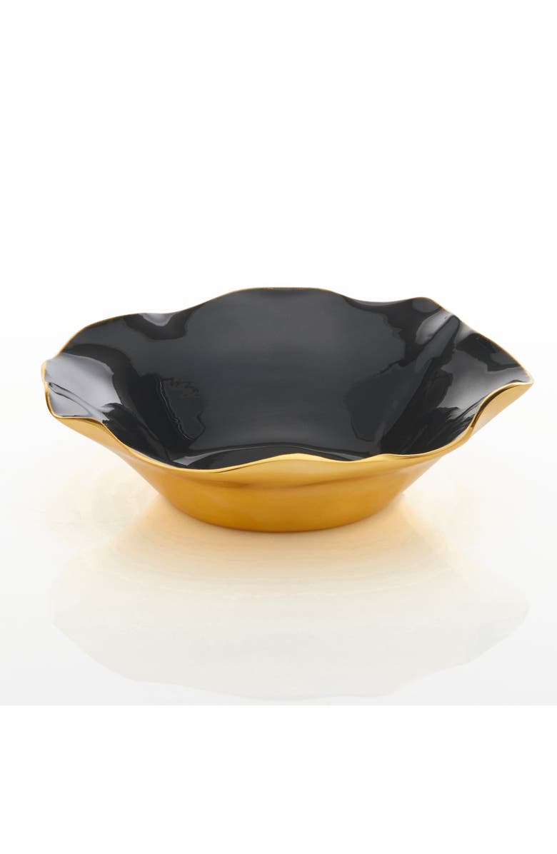 Lunares Ruffled Graphite Bowl, Alternate, color, Gold