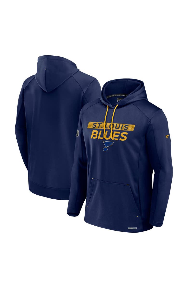 FANATICS Men's Fanatics  Navy St. Louis Blues Authentic Pro Rink Fleece Pullover Hoodie, Alternate, color, 
